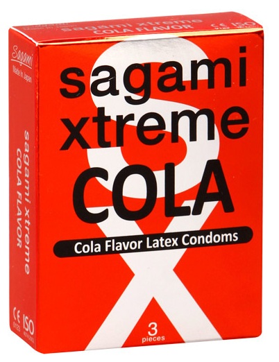 Ароматизированные презервативы Sagami Xtreme COLA - 3 шт. - Sagami - купить с доставкой в Новочеркасске