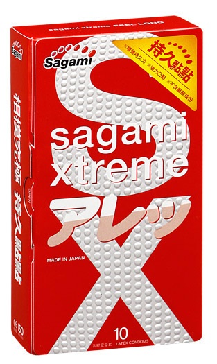 Утолщенные презервативы Sagami Xtreme Feel Long с точками - 10 шт. - Sagami - купить с доставкой в Новочеркасске