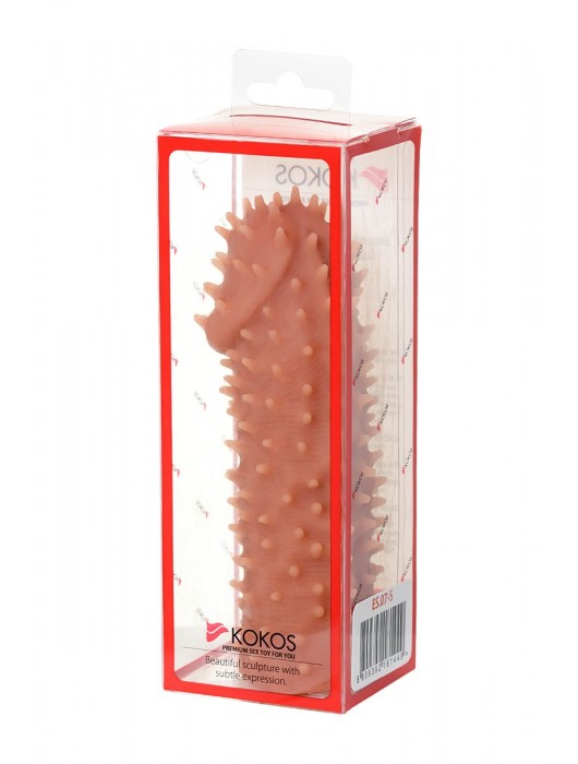 Телесная реалистичная насадка KOKOS Extreme Sleeve 07 с дополнительной стимуляцией - 12,7 см. - KOKOS - в Новочеркасске купить с доставкой