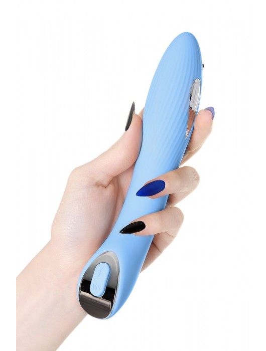 Голубой силиконовый вибратор с электростимуляцией TESLA G-POINT - 21 см. - ToyFa - купить с доставкой в Новочеркасске