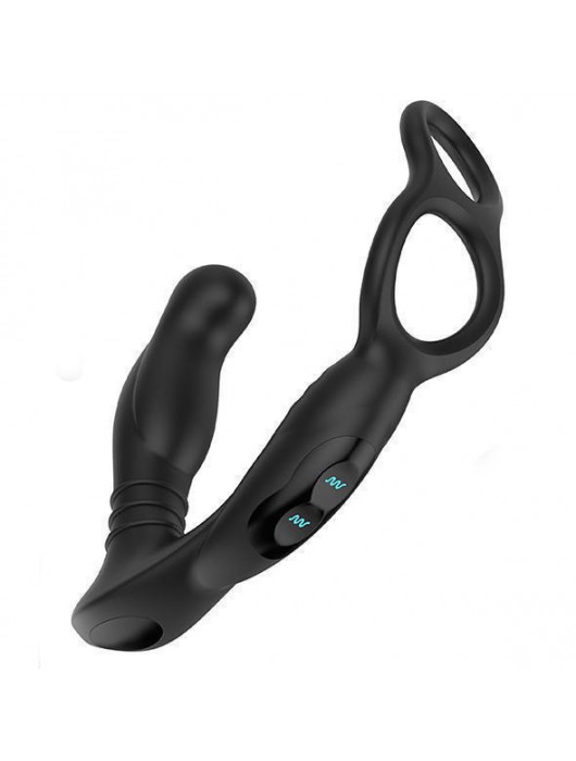 Черная анальная пробка NEXUS SIMUL8 с фиксацией на теле кольцами - Nexus Range - в Новочеркасске купить с доставкой