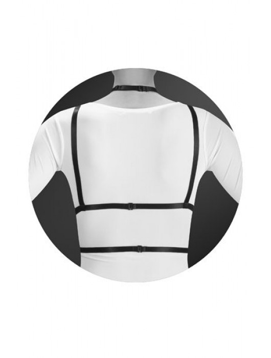 Черная упряжь на грудь Laura - Bijoux Pour Toi - купить с доставкой в Новочеркасске