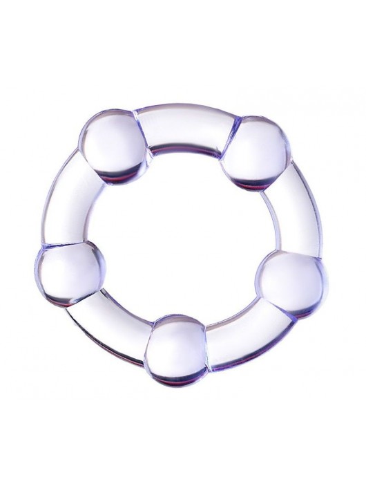 Фиолетовое эрекционное кольцо на пенис с бусинами - Штучки-дрючки - в Новочеркасске купить с доставкой