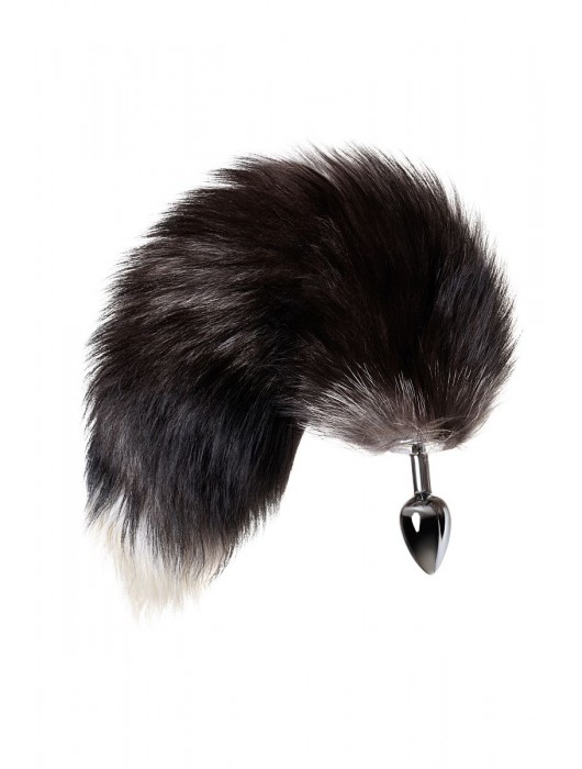 Серебристая металлическая анальная втулка с хвостом чернобурой лисы - размер S - ToyFa - купить с доставкой в Новочеркасске