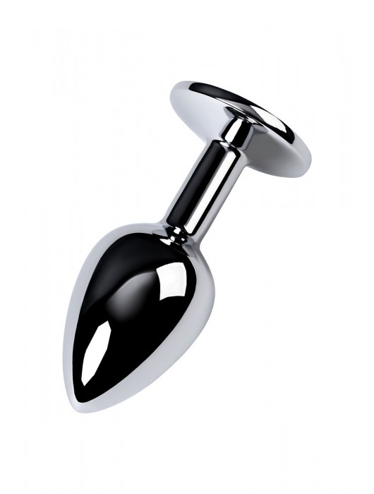 Серебристая конусовидная анальная пробка с фиолетовым кристаллом - 7 см. - ToyFa - купить с доставкой в Новочеркасске