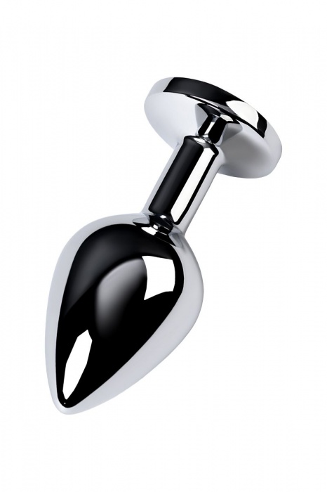 Серебристая конусовидная анальная пробка с голубым кристаллом - 8 см. - ToyFa - купить с доставкой в Новочеркасске