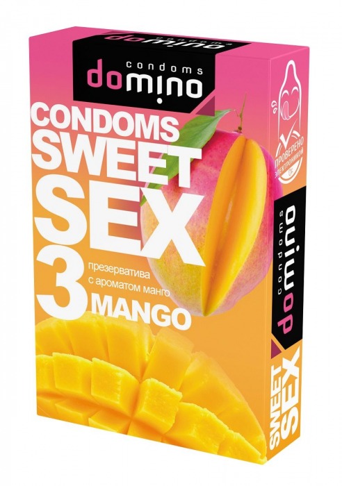 Презервативы для орального секса DOMINO Sweet Sex с ароматом манго - 3 шт. - Domino - купить с доставкой в Новочеркасске