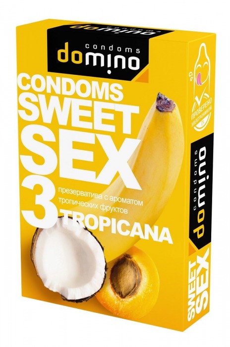 Презервативы для орального секса DOMINO Sweet Sex с ароматом тропических фруктов - 3 шт. - Domino - купить с доставкой в Новочеркасске