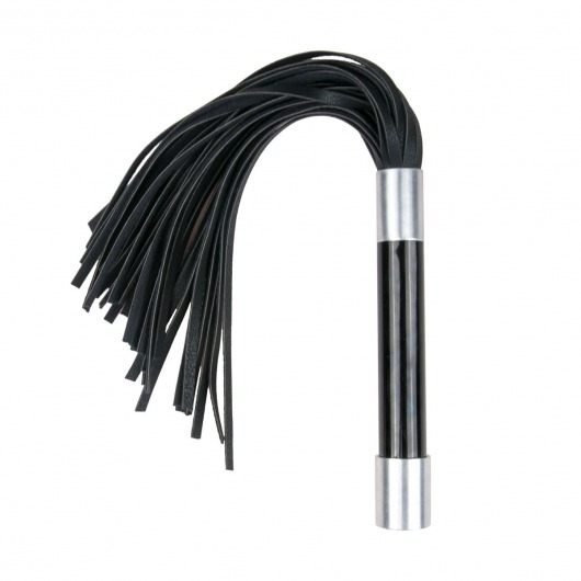 Черная плеть Easytoys Flogger With Metal Grip - 38 см. - Easy toys - купить с доставкой в Новочеркасске