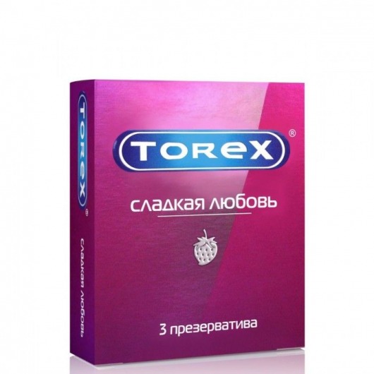 Презервативы Torex  Сладкая любовь  с ароматом клубники - 3 шт. - Torex - купить с доставкой в Новочеркасске