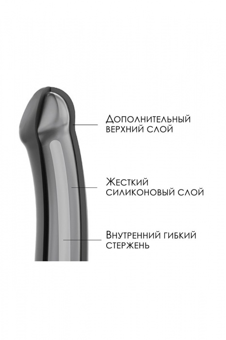 Черный фаллос на присоске Silicone Bendable Dildo L - 19 см. - Strap-on-me - купить с доставкой в Новочеркасске
