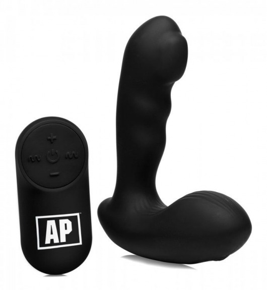 Черный стимулятор простаты Alpha-Pro 7X P-Milker Silicone Prostate Stimulator with Milking Bead - XR Brands - в Новочеркасске купить с доставкой