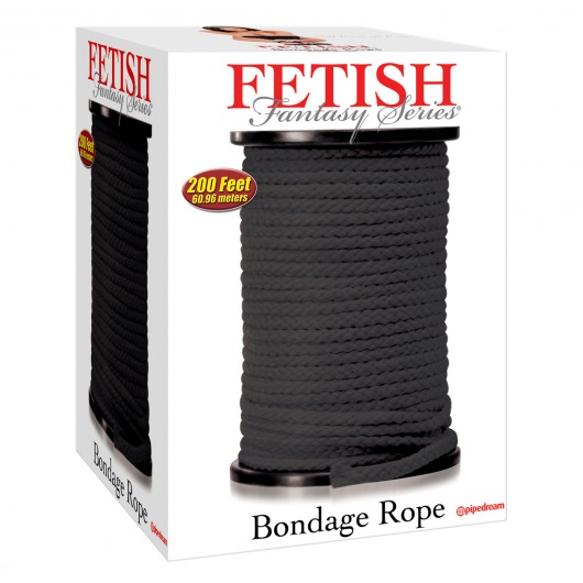 Черная веревка для связывания Bondage Rope - 60,9 м. - Pipedream - купить с доставкой в Новочеркасске