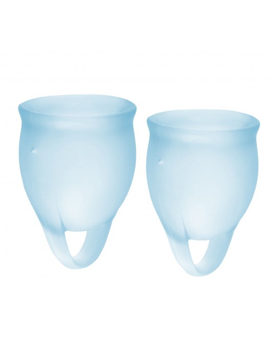 Набор голубых менструальных чаш Feel confident Menstrual Cup - Satisfyer - купить с доставкой в Новочеркасске