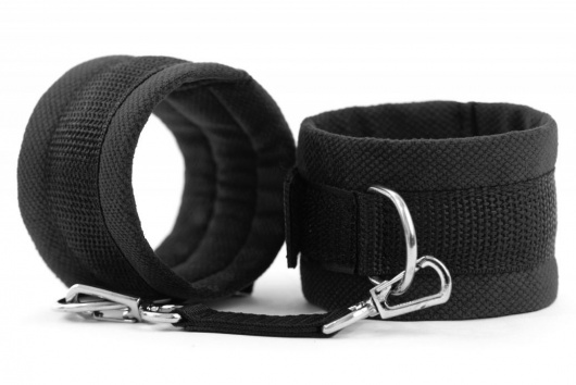 Черные наручники My rules на сцепке - БДСМ Арсенал - купить с доставкой в Новочеркасске