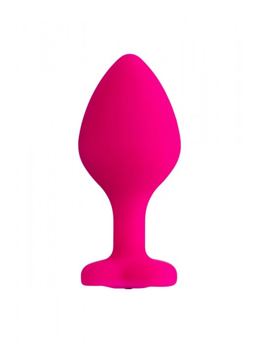 Розовая анальная втулка Diamond Heart с прозрачным кристаллом - 8 см. - ToyFa - купить с доставкой в Новочеркасске