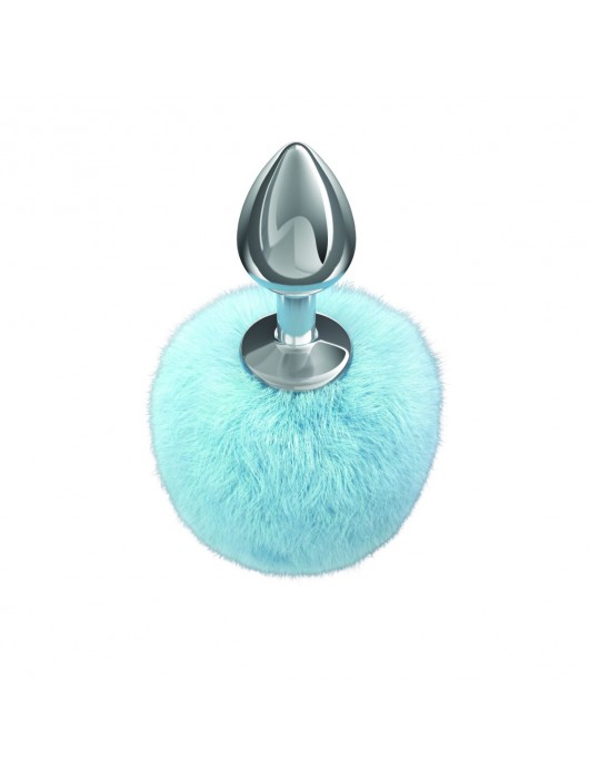 Серебристая анальная пробка с голубым пушистым хвостиком Twinkle - Lola Games - купить с доставкой в Новочеркасске