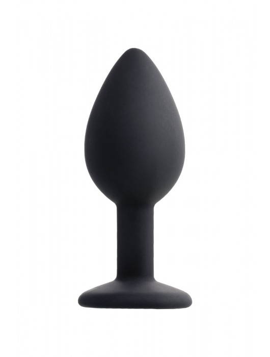 Черная анальная втулка с прозрачным стразом - 7,2 см. - POPO Pleasure - купить с доставкой в Новочеркасске