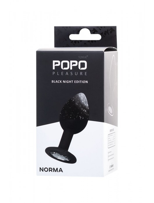 Черная анальная втулка с прозрачным стразом - 7,2 см. - POPO Pleasure - купить с доставкой в Новочеркасске