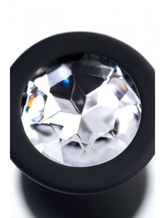 Черная анальная втулка с прозрачным стразом - 7,2 см. - POPO Pleasure - купить с доставкой в Новочеркасске