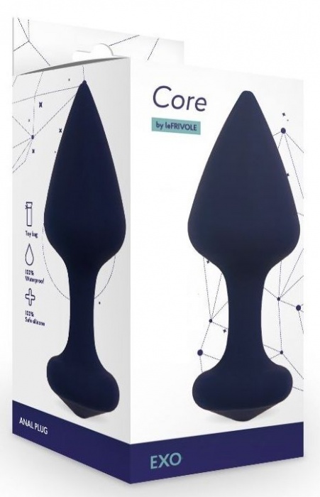 Темно-синяя анальная пробка Exo L - 9,6 см. - Le Frivole