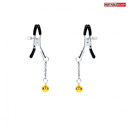 Оригинальные зажимы на соски с желтыми шариками - Notabu - купить с доставкой в Новочеркасске