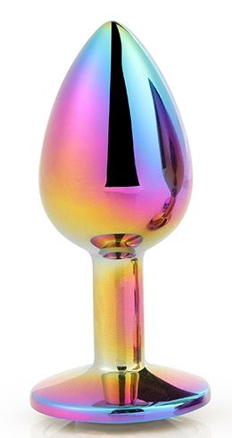 Голографическая анальная втулка с радужным кристаллом - 7,1 см. - Dream Toys - купить с доставкой в Новочеркасске
