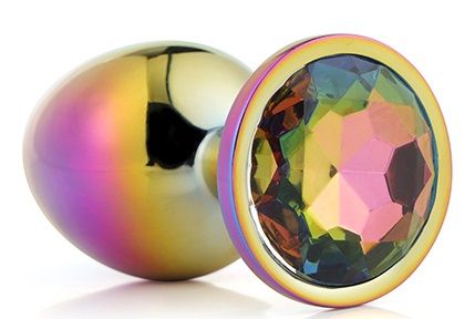 Голографическая анальная втулка с радужным кристаллом - 7,1 см. - Dream Toys - купить с доставкой в Новочеркасске
