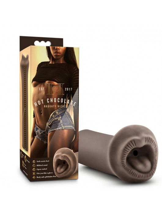 Коричневый мастурбатор-ротик Naughty Nicole - Blush Novelties - в Новочеркасске купить с доставкой