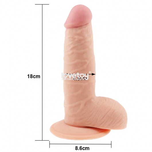 Телесный фаллоимитатор-реалистик 7.5  The Ultra Soft Dude - 18 см. - Lovetoy