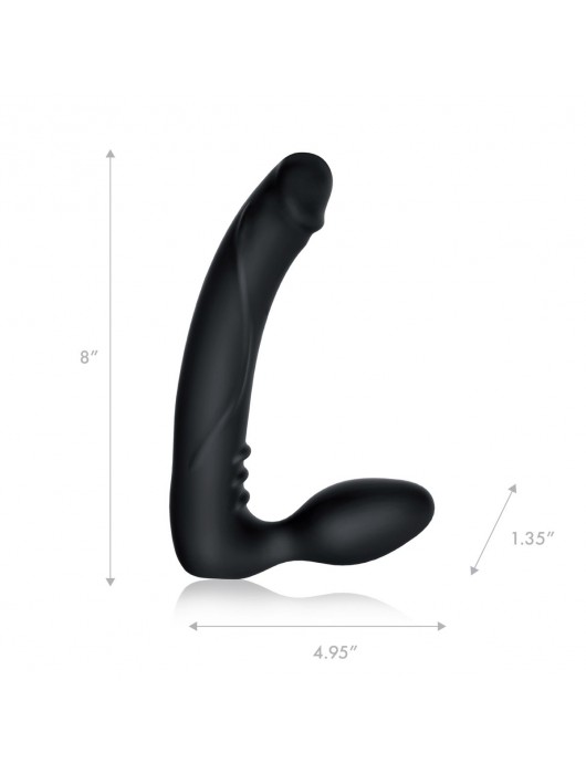 Черный безремневой страпон с вибрацией - 20,3 см. - Pegasus - купить с доставкой в Новочеркасске