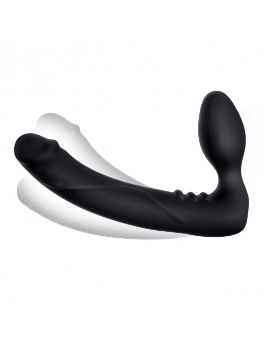 Черный безремневой страпон с вибрацией - 20,3 см. - Pegasus - купить с доставкой в Новочеркасске