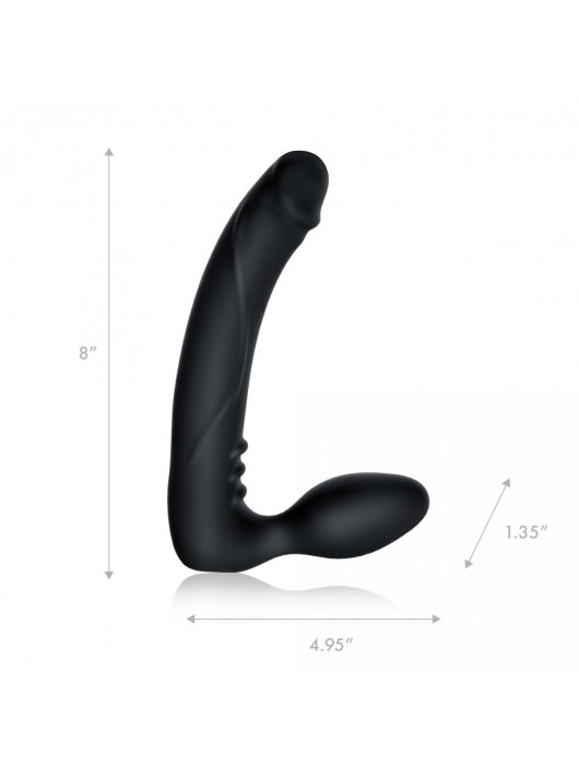 Черный безремневой страпон с вибрацией - 20,3 см. - Pegasus - купить с доставкой в Новочеркасске