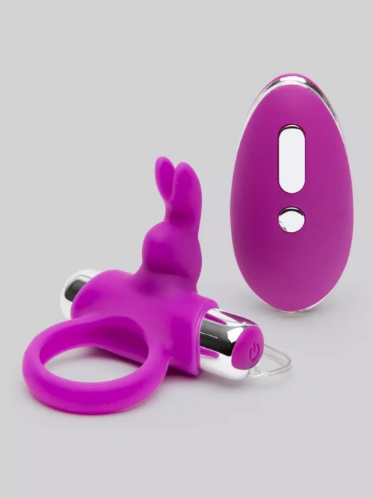 Лиловое виброкольцо с пультом ДУ Remote Control Cock Ring - Happy Rabbit - в Новочеркасске купить с доставкой