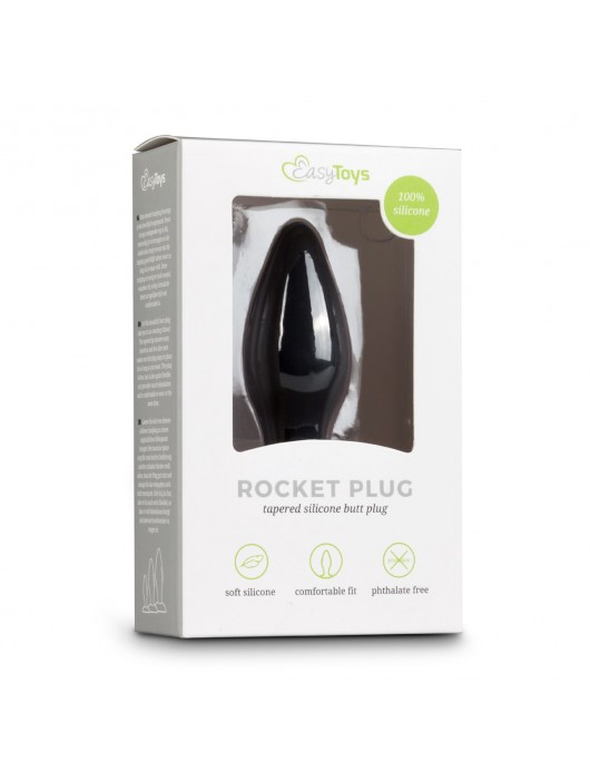 Черный анальный плаг Rocket Plug - 9 см. - Easy toys