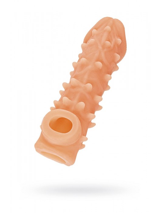 Телесная закрытая насадка с пупырышками Cock Sleeve Size S - 13,8 см. - KOKOS - в Новочеркасске купить с доставкой