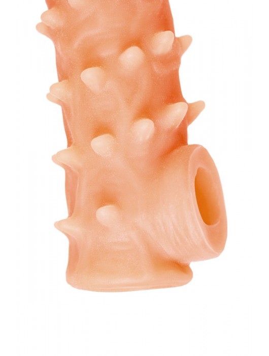 Телесная закрытая насадка с пупырышками Cock Sleeve Size S - 13,8 см. - KOKOS - в Новочеркасске купить с доставкой
