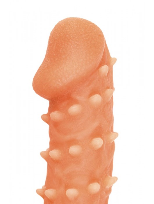 Телесная закрытая насадка с пупырышками Cock Sleeve Size S - 13,8 см. - KOKOS - в Новочеркасске купить с доставкой