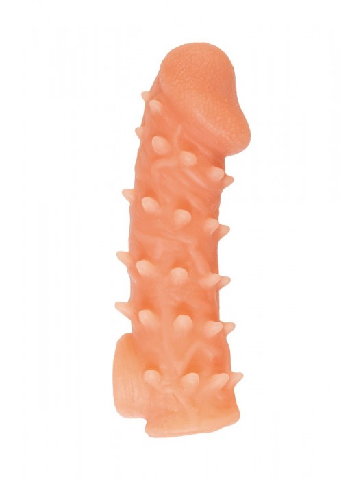 Телесная закрытая насадка с пупырышками Cock Sleeve Size L - 17,6 см. - KOKOS - в Новочеркасске купить с доставкой