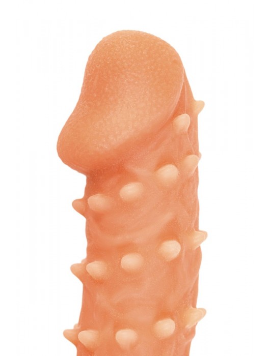 Телесная закрытая насадка с пупырышками Cock Sleeve Size L - 17,6 см. - KOKOS - в Новочеркасске купить с доставкой