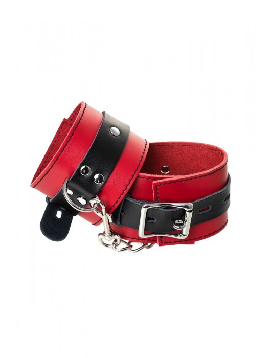 Красно-черные оковы на ноги из кожи - ToyFa - купить с доставкой в Новочеркасске