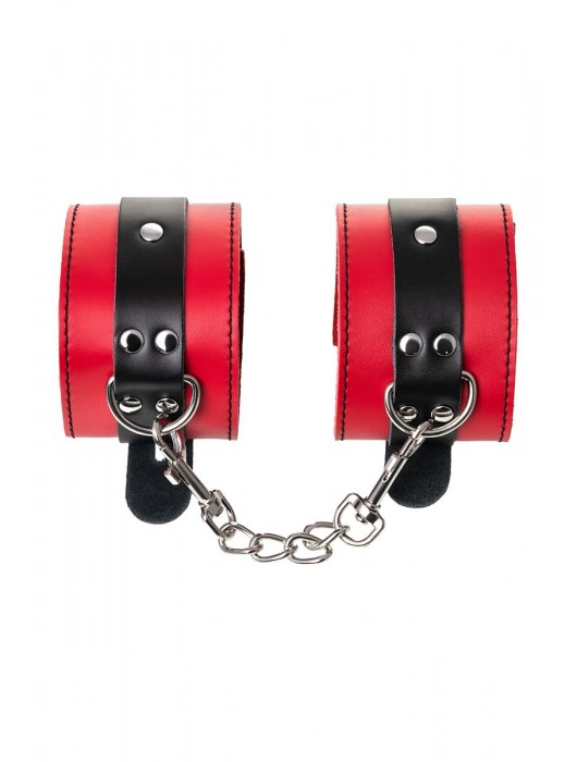 Красно-черные оковы на ноги из кожи - ToyFa - купить с доставкой в Новочеркасске