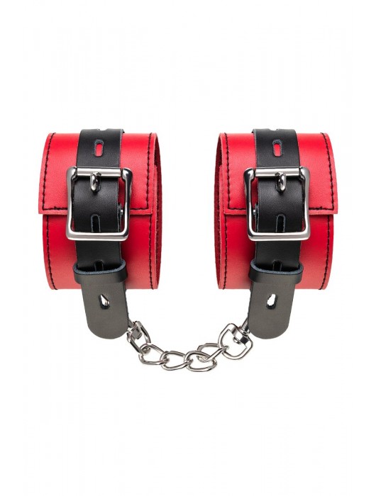 Красно-черные оковы на ноги из кожи - ToyFa - купить с доставкой в Новочеркасске