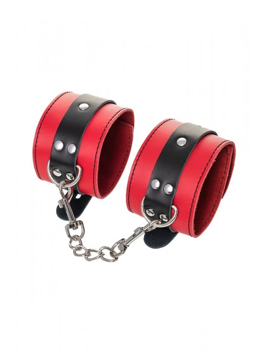 Красно-черные оковы на ноги из кожи - ToyFa - купить с доставкой в Новочеркасске