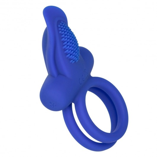 Синее перезаряжаемое эрекционное кольцо Silicone Rechargeable Dual Pleaser Enhancer - California Exotic Novelties - в Новочеркасске купить с доставкой