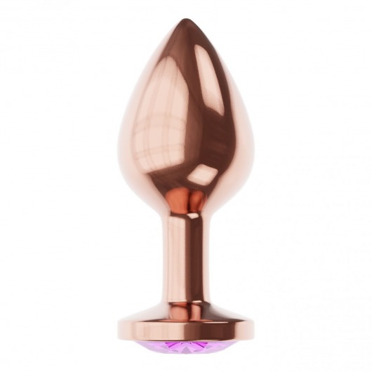 Пробка цвета розового золота с фиолетовым кристаллом Diamond Amethyst Shine S - 7,2 см. - Lola Games - купить с доставкой в Новочеркасске