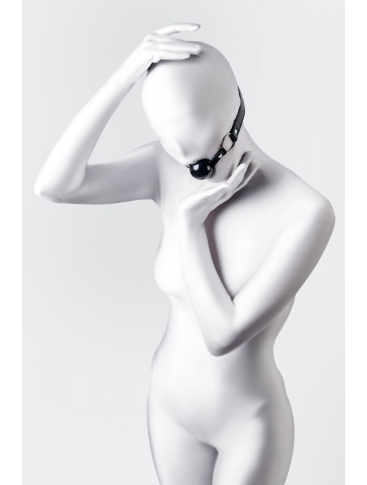 Черный кляп-шар на кожаных ремешках Anonymo - ToyFa - купить с доставкой в Новочеркасске