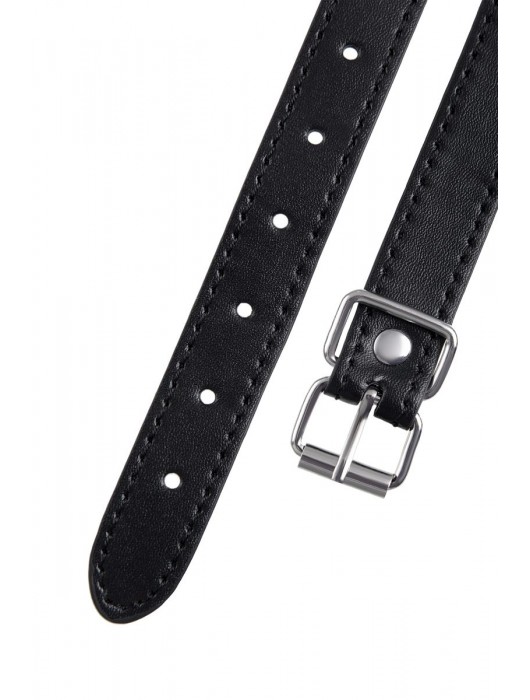 Черный кляп-шар на кожаных ремешках Anonymo - ToyFa - купить с доставкой в Новочеркасске