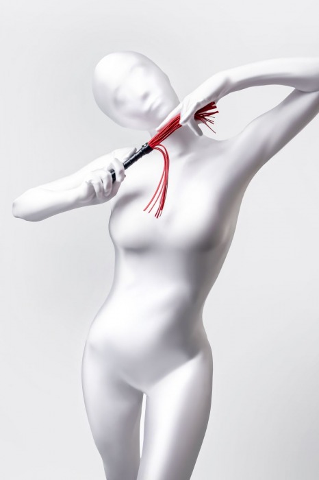 Красно-черный флоггер Anonymo - 28 см. - ToyFa - купить с доставкой в Новочеркасске