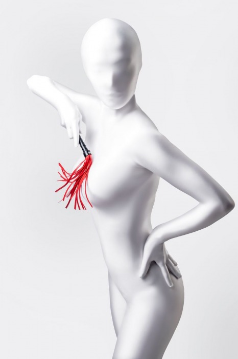 Красно-черный флоггер Anonymo - 28 см. - ToyFa - купить с доставкой в Новочеркасске